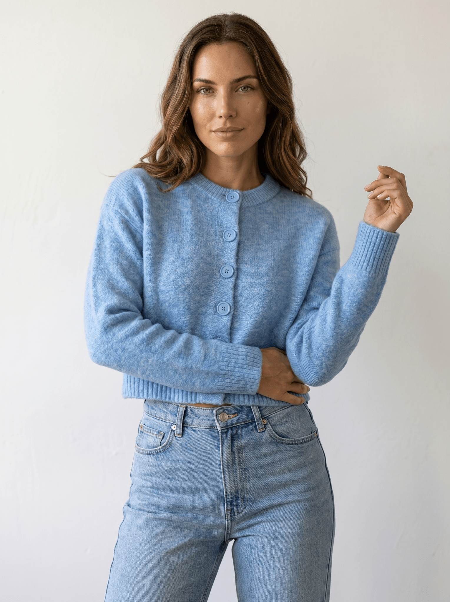 Stripe Open-Knit Mohair Cropped Sweater - vencé