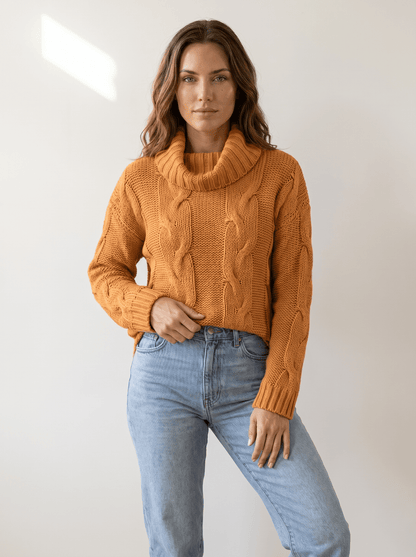 Striped V-Neck Oversized Cable Cardigan - vencé
