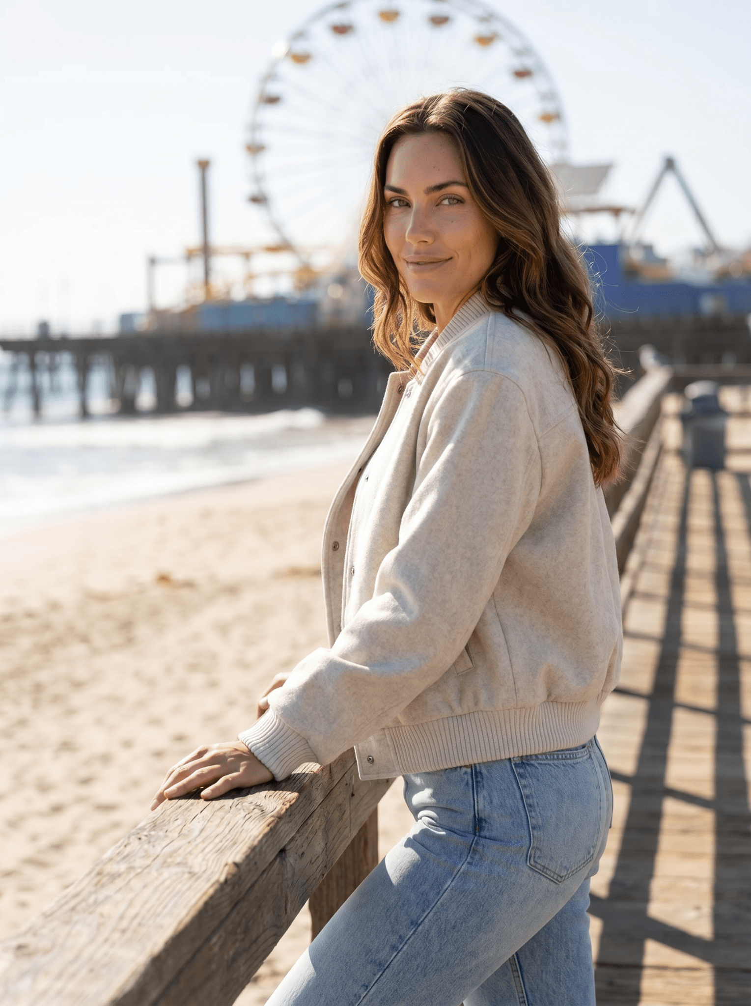 Tweed Cropped Womens Bomber Jacket - vencé
