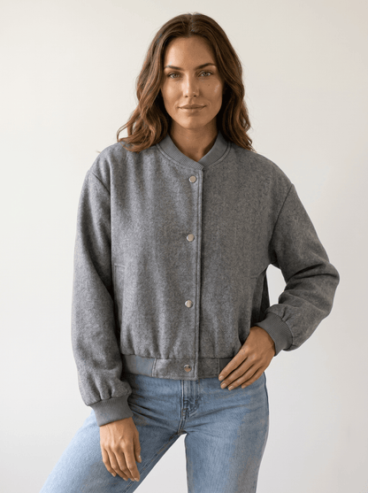 Tweed Cropped Womens Bomber Jacket - vencé