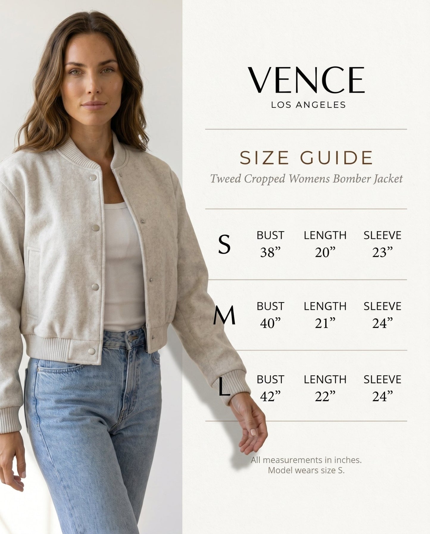 Tweed Cropped Womens Bomber Jacket - vencé