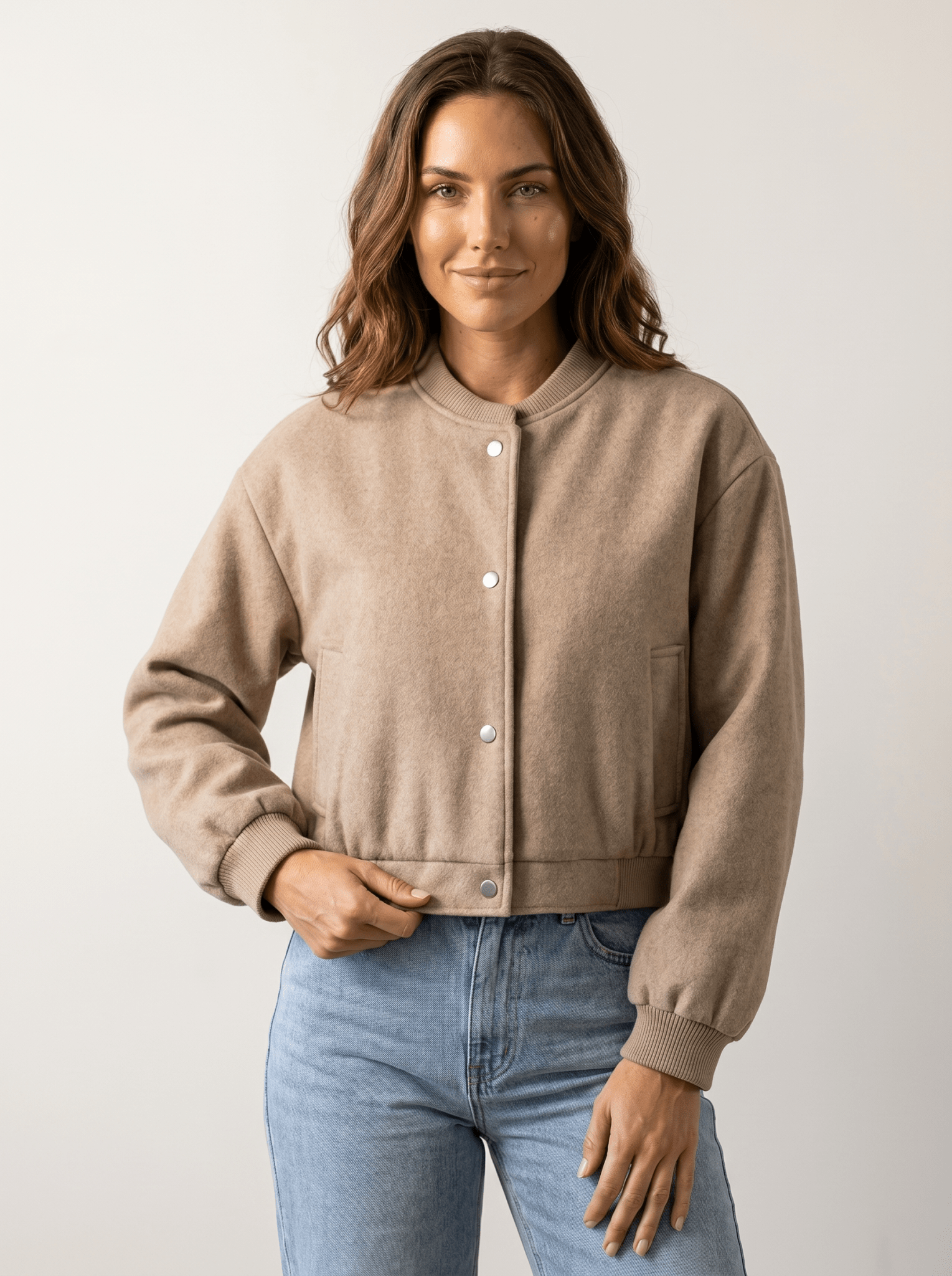 Tweed Cropped Womens Bomber Jacket - vencé