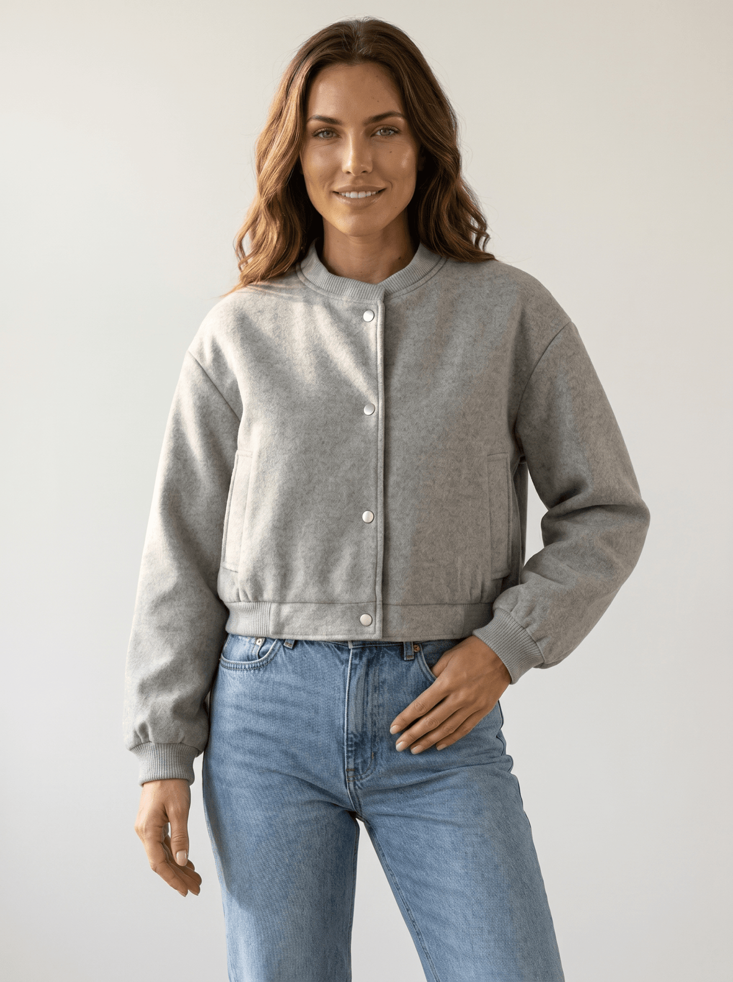 Tweed Cropped Womens Bomber Jacket - vencé