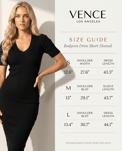V - neck Bodycon Dress - vencé