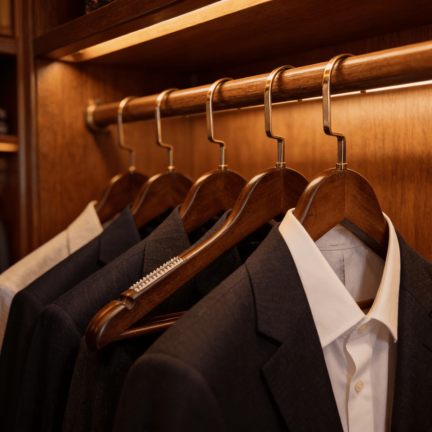 Vence Wooden Clothes Hangers with Brass Hooks - vencé